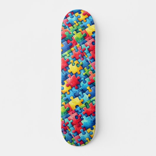 Skateboard Puzzle sensibilisation sur l'autisme (Devant)