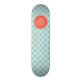 Skateboard Quatrefoil en bon état et de corail avec le