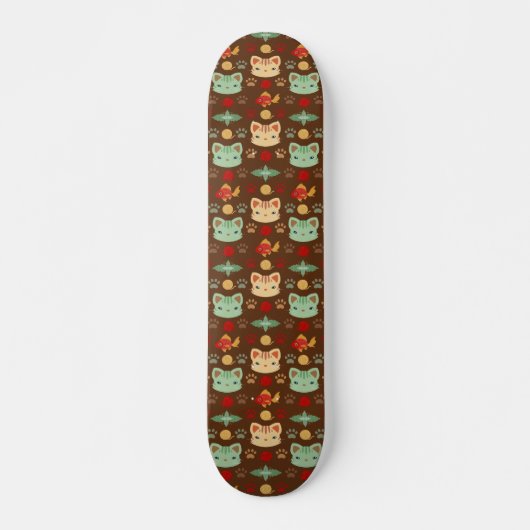 Skateboard Qu'est-ce que le Cool, chat Kitty dans les couleur (Devant)