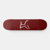 Skateboard Queue de baleine blanche Rouge foncé (Horz)
