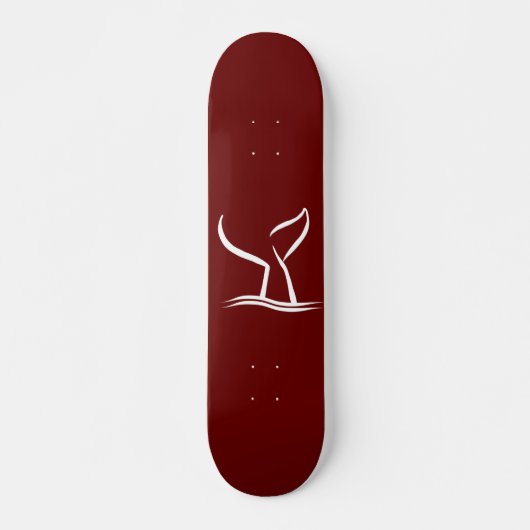 Skateboard Queue de baleine blanche Rouge foncé (Devant)
