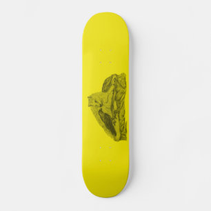 Skateboard Rabe mit Wolf schwarz gelée Design