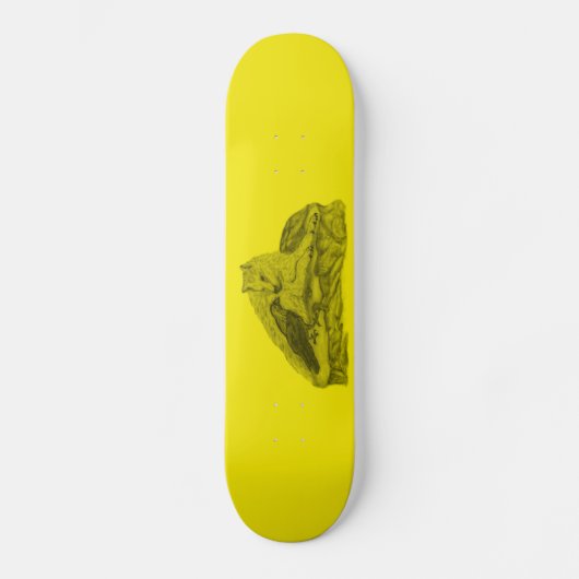 Skateboard Rabe mit Wolf schwarz gelée Design (Recto)