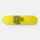 Skateboard Rabe mit Wolf schwarz gelée Design (Horz)