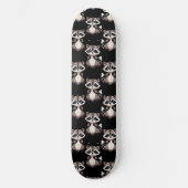 Skateboard Raccoon Pattern Design Black  (Recto)