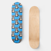 Skateboard Raccoon Pattern Design Blue  (Recto)