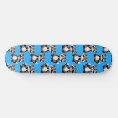 Skateboard Raccoon Pattern Design Blue  (Horz)