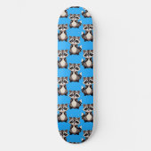 Skateboard Raccoon Pattern Design Blue  (Recto)