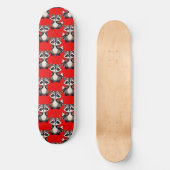 Skateboard Raccoon Pattern Design Red (Recto)