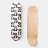 Skateboard Raccoon Pattern Design White  (Recto)