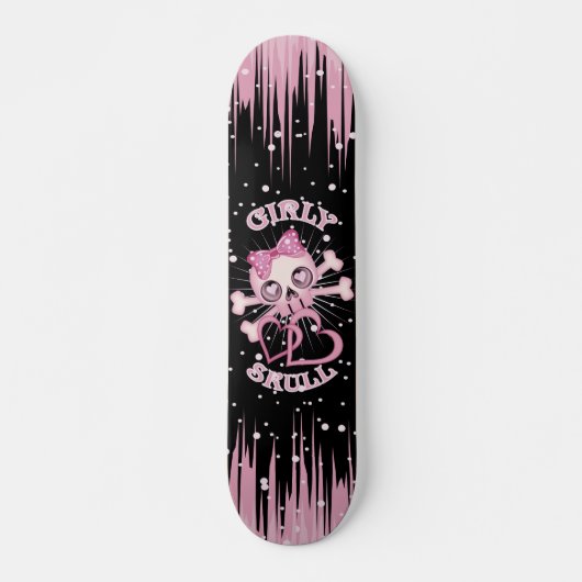 Skateboard Raie Girly de crâne (Devant)