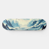 Skateboard Rain Hail Migrating Birds Snow Mountains Scenery  (Horz)