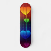 Skateboard, Rainbow Heart Pattern Skateboard (Voorkant)