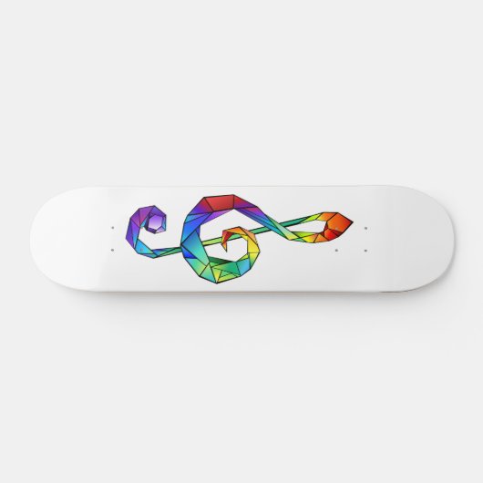 Skateboard Rainbow musical key treble clef (Horz)