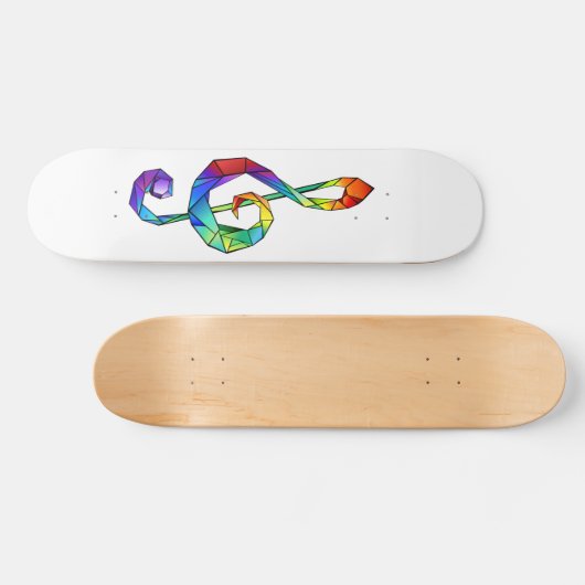 Skateboard Rainbow musical key treble clef (Horz)