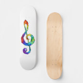 Skateboard Rainbow musical key treble clef (Recto)
