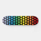 Skateboard Rainbow Polka Dots Black (Horz)