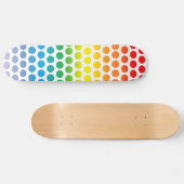 Skateboard Rainbow Polka Dots White (Horz)