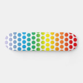 Skateboard Rainbow Polka Dots White (Horz)