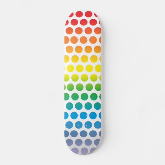 Skateboard Rainbow Polka Dots White (Recto)