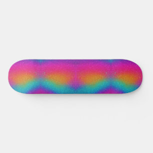 Skateboard Rainbow Psychedelic Parties scintillant Neon Skate