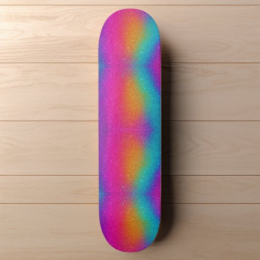 Skateboard Rainbow Psychedelic Parties scintillant Neon Skate
