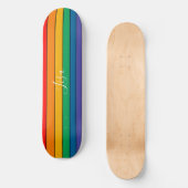 Skateboard Rainbow Stride Pride drapeau LGBTQ Monogramme - No (Recto)