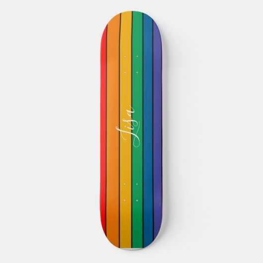 Skateboard Rainbow Stride Pride drapeau LGBTQ Monogramme - No (Recto)