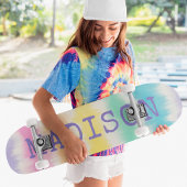 Skateboard Rainbow Stripes Tie Dye Nom personnalisé