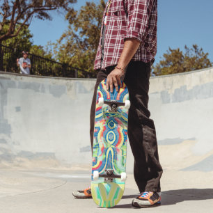 Skateboard Rainbow Swirl en panne