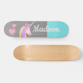 Skateboard Rainbow Unicorn Turquoise Parties scintillant arge (Horz)