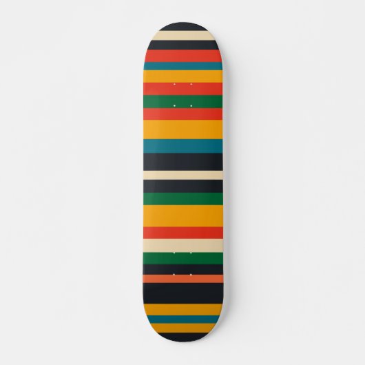 Skateboard Rastafarian Multi Color Modern Stripes Motif (Devant)