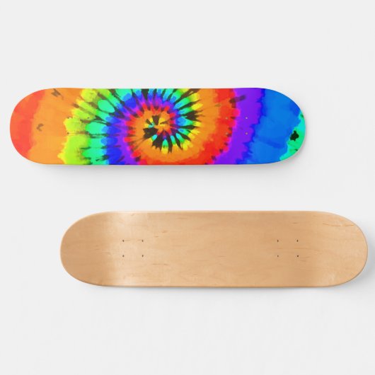 Skateboard Rastafarian Neon Coloured Tie Dye Spiral (Horz)