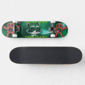 Skateboard Raton laveur psychédélique & graphique de monstre (Horz)