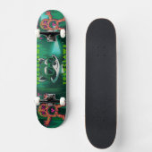 Skateboard Raton laveur psychédélique & graphique de monstre (Recto)