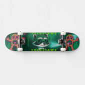 Skateboard Raton laveur psychédélique & graphique de monstre (Horz)