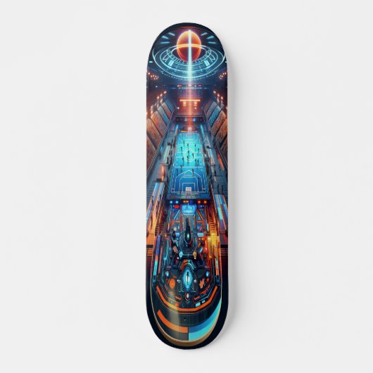 Skateboard "Raygun Gothic Futuristic Sports Arena Deck" (Devant)