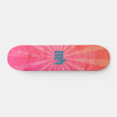 Skateboard Rayons de coucher de soleil monogrammes (Horz)