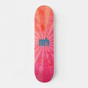 Skateboard Rayons de coucher de soleil monogrammes