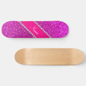 Skateboard Rayure rose au néon nommée faite sur commande de (Horz)