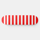 Skateboard Rayure rouge et blanche minimaliste (Horz)