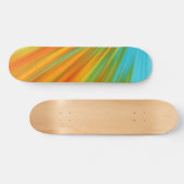 Skateboard rayures Abstraites rouge jaune orange vert sur ble (Horz)