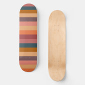 Skateboard Rayures Aquarelle Coucher de Soleil (Recto)