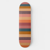 Skateboard Rayures Aquarelle Coucher de Soleil (Recto)