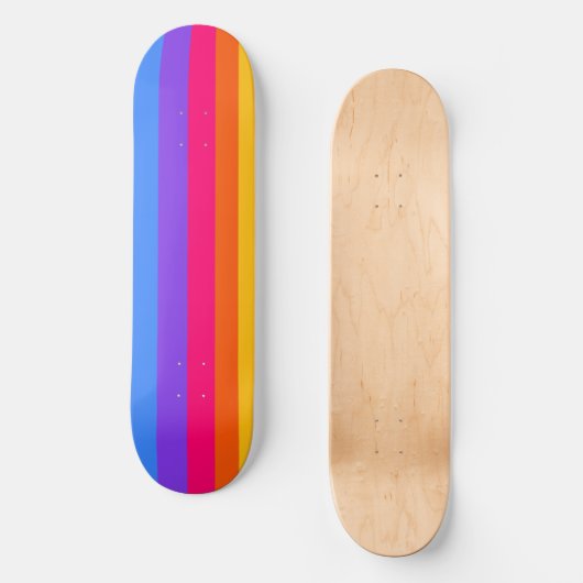 Skateboard Rayures arc-en-ciel (Recto)