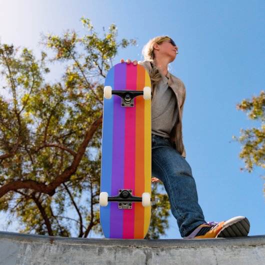 Skateboard Rayures arc-en-ciel (Extérieur 1)