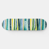 Skateboard Rayures bleues et vertes (Horz)
