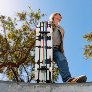 Skateboard Rayures colorées