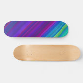 Skateboard Rayures colorées modernes vert bleu violet (Horz)