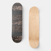 Skateboard Rayures de paillettes de léopard Glam 6 (Recto)